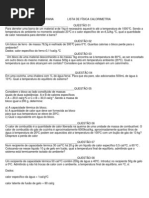 Lista de Calorimetria 2 Ano