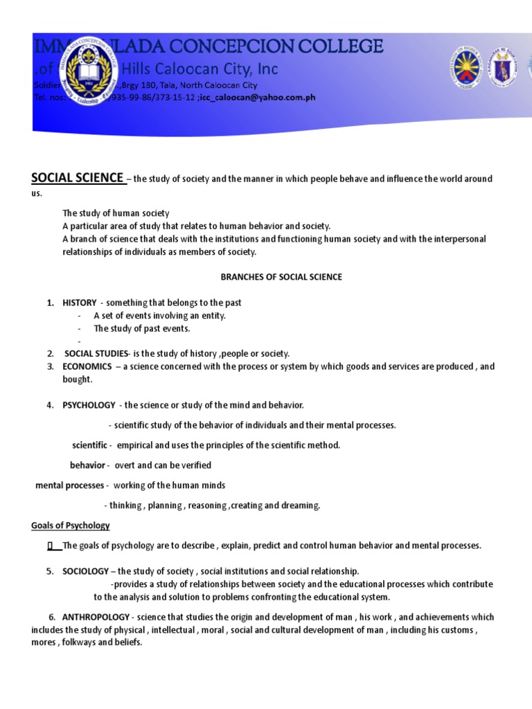 Overview of Social Science Branches | PDF | Social Sciences | Science