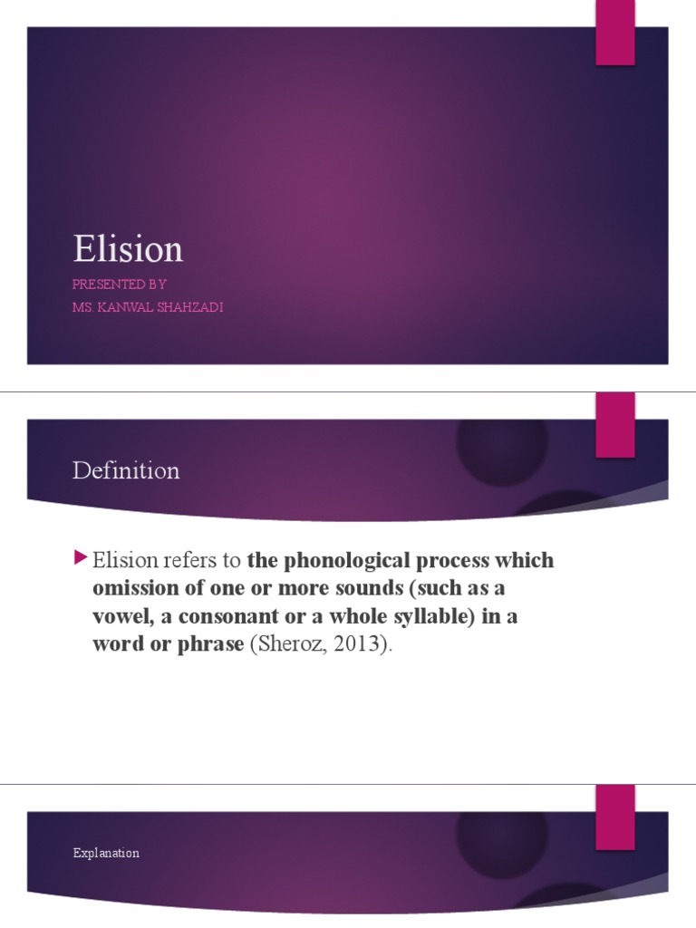 Understanding Elision in Phonetics | PDF | Language Arts & Discipline