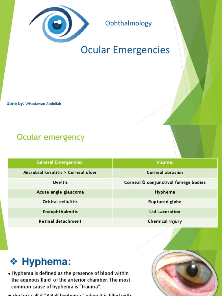 Ocular Emergencies and Management Guide | PDF | Cornea | Human Eye