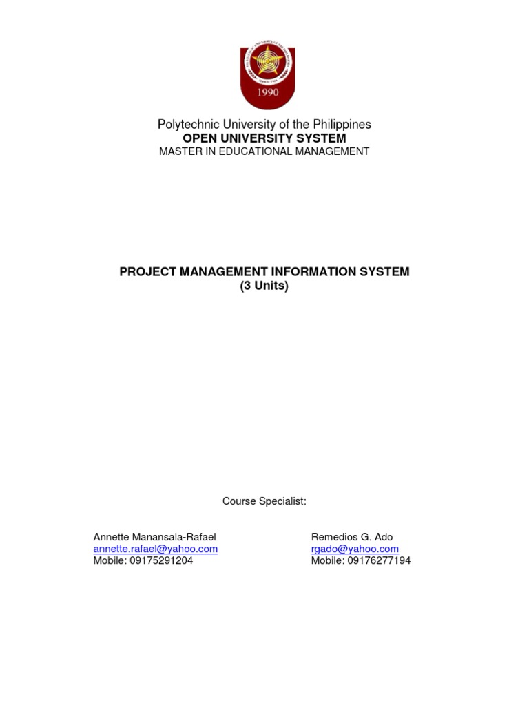 COURSE GUIDE Project Management | PDF