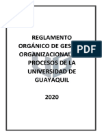 Reglamento Organico de Gestion Organizacional Por Procesos de La Universidad de Guayaquil Octubre-Noviembre2020