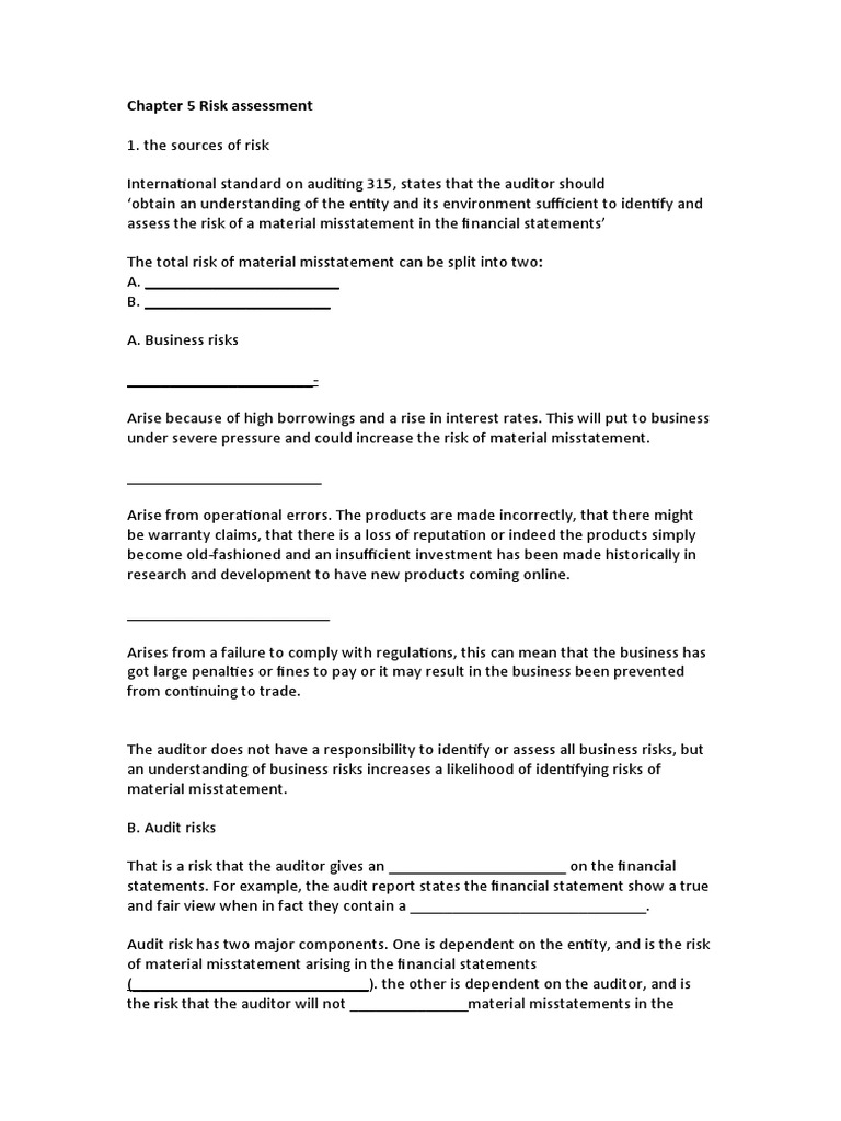 Chapter 5 S Pdf Financial Audit Audit