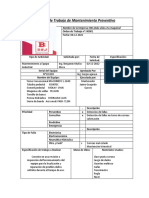 Orden de Trabajo de Mantenimiento Preventivo