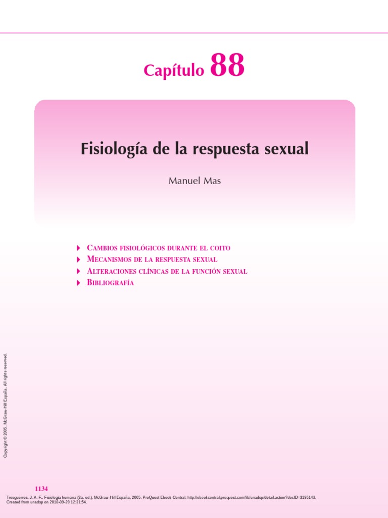 Capítulo 88. Fisiología Respuesta Sexual. | PDF | Vagina | Orgasmo