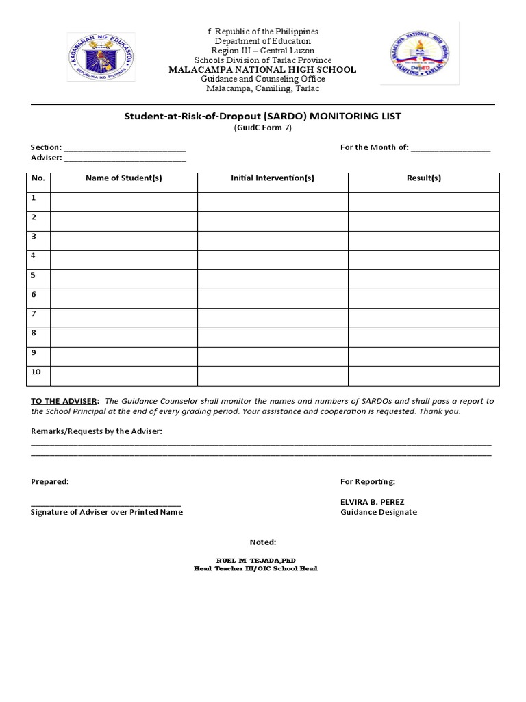 Dropping form pdf behavior modification human development
