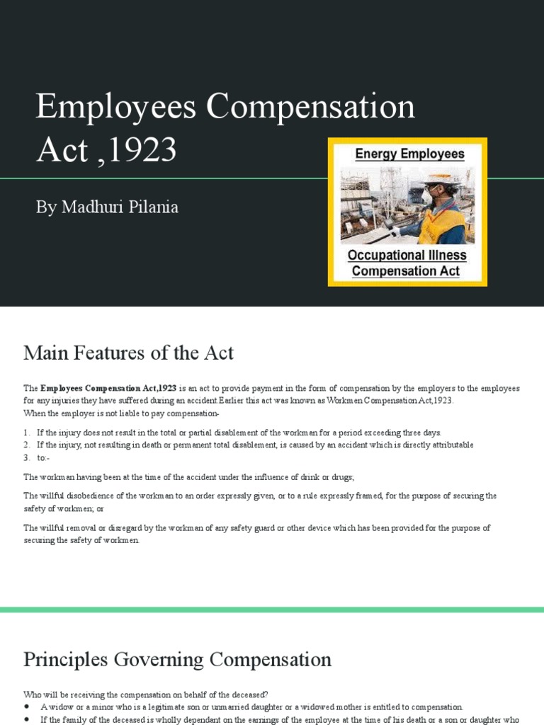 Published Employees Compensation Act, 1923 PDF United Kingdom