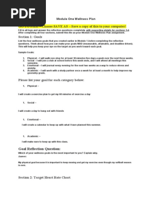01.09 Module One Wellness Plan