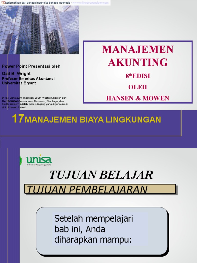 Environmental Cost Management En Id Pdf