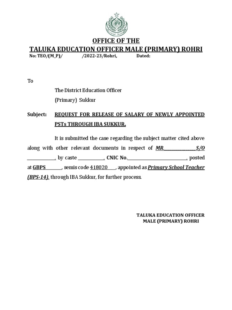 Salary Relese Letters | PDF | Government