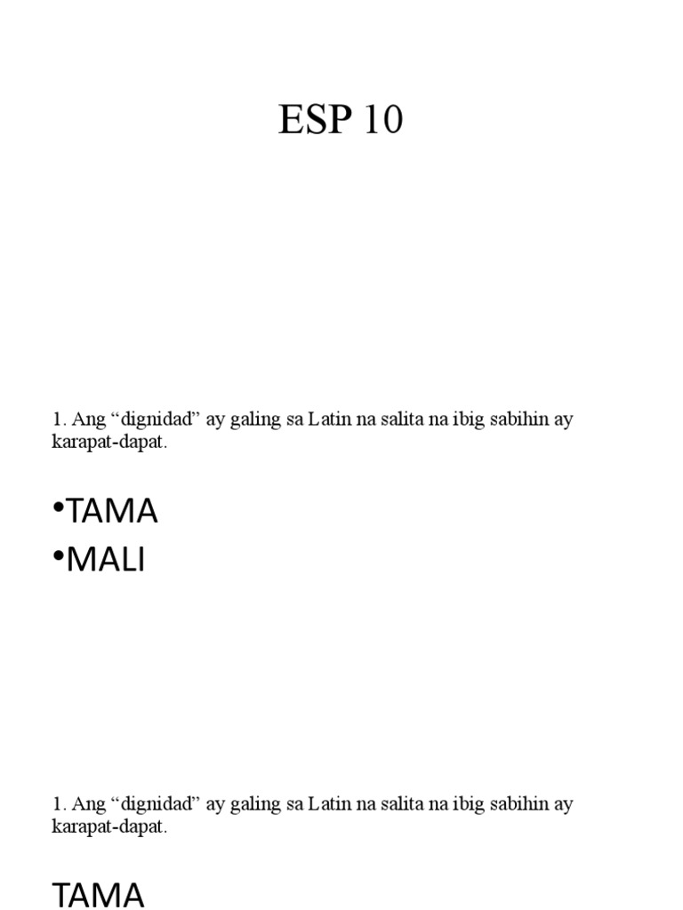 Esp 10 Quiz | PDF