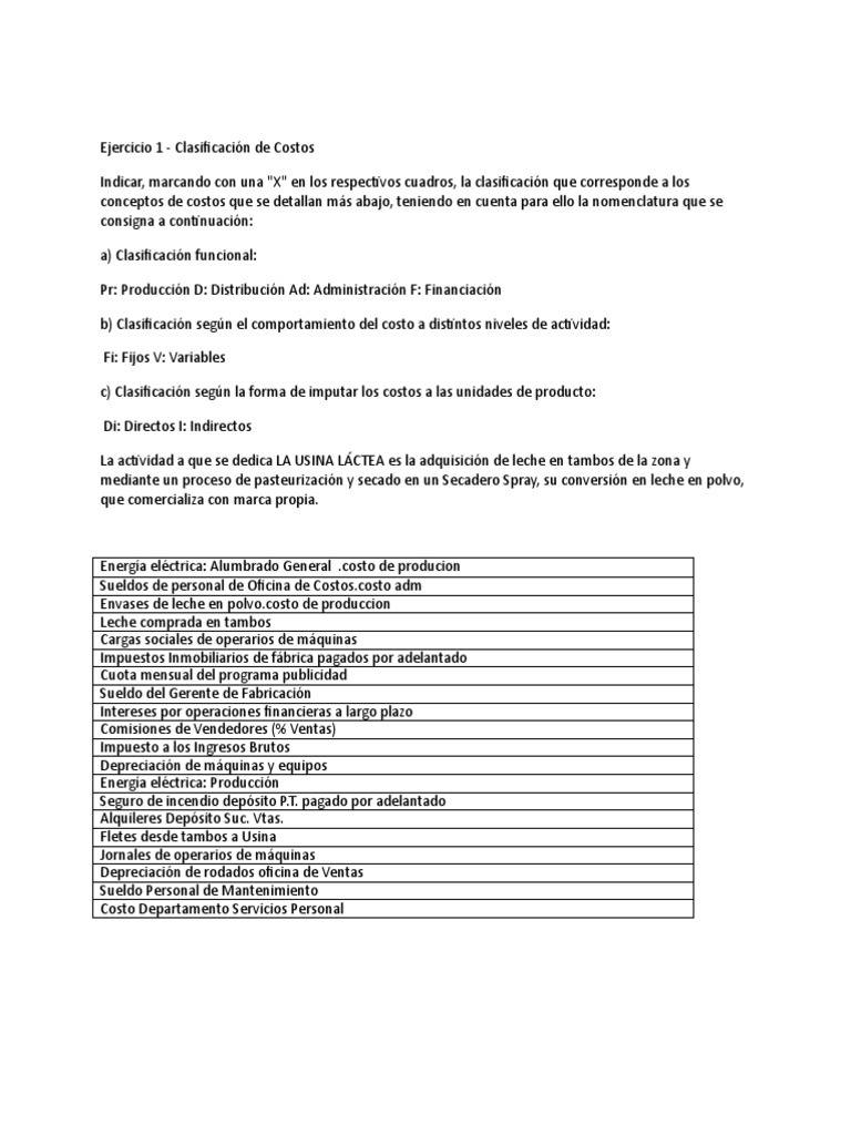 Clasificacion de Costos 1 | PDF | Economias