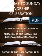 Welcome To Sunday Worship Celebration: OCTOBER 23,2022