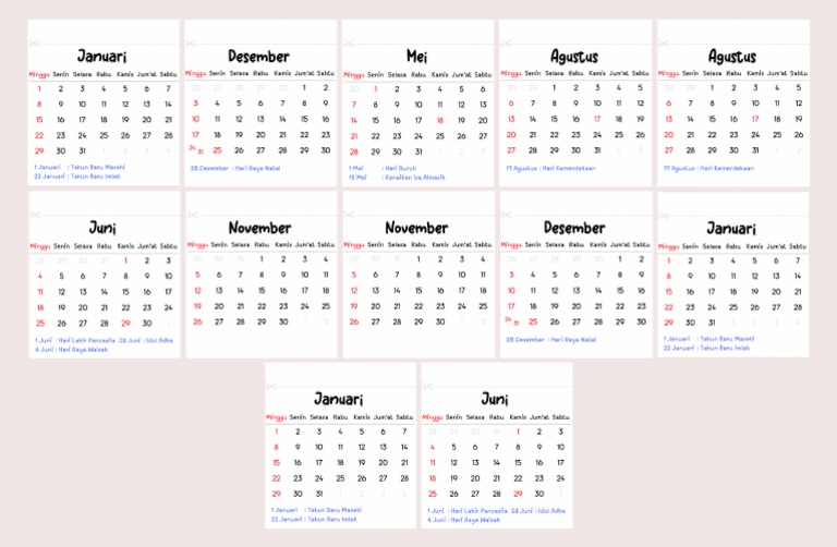 Kalender Magnet Printable | PDF