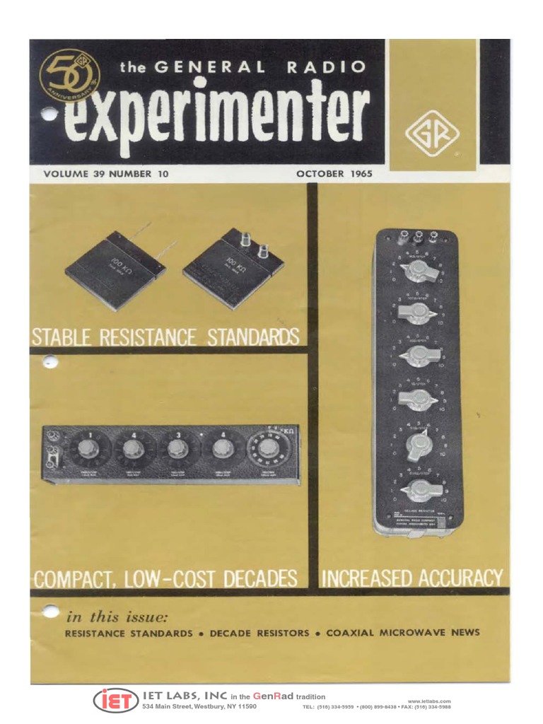 GenRad Experimenter Oct 1965 | PDF | Resistor | Electricity