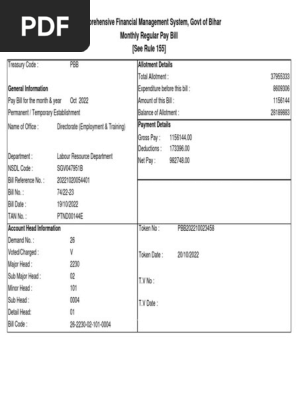 Monthly Regular Pay Bill