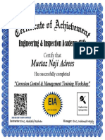 EIA Corrosion Control Training Certificate