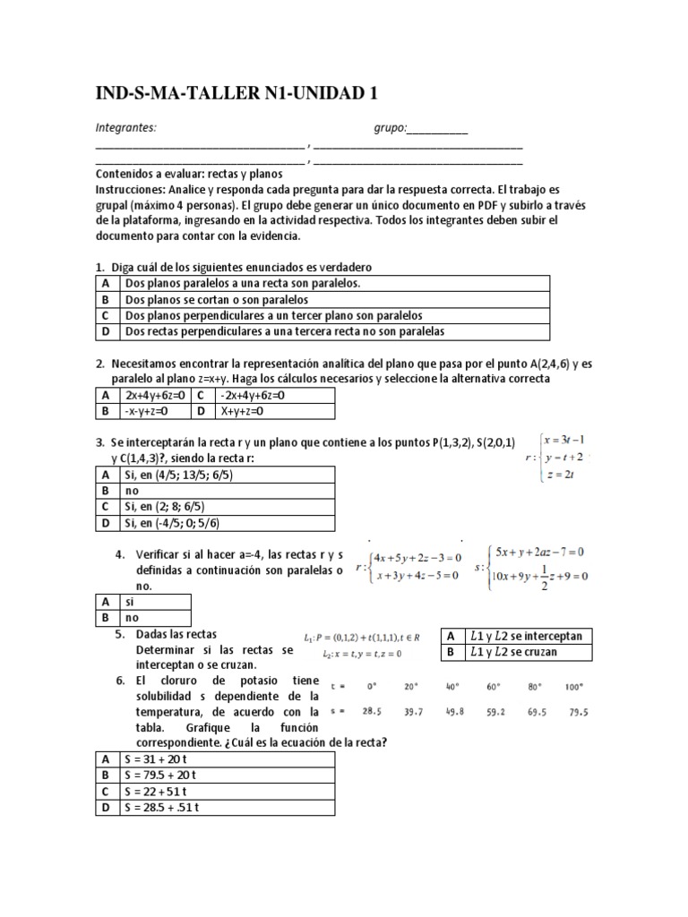 Ind S Ma Taller n1 Unidad 1 | PDF