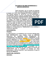 Contrato de Trabajo de Obra Determinada o Servicio Específico