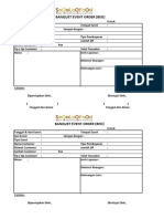 Banquet Event Order (Beo) : Untuk