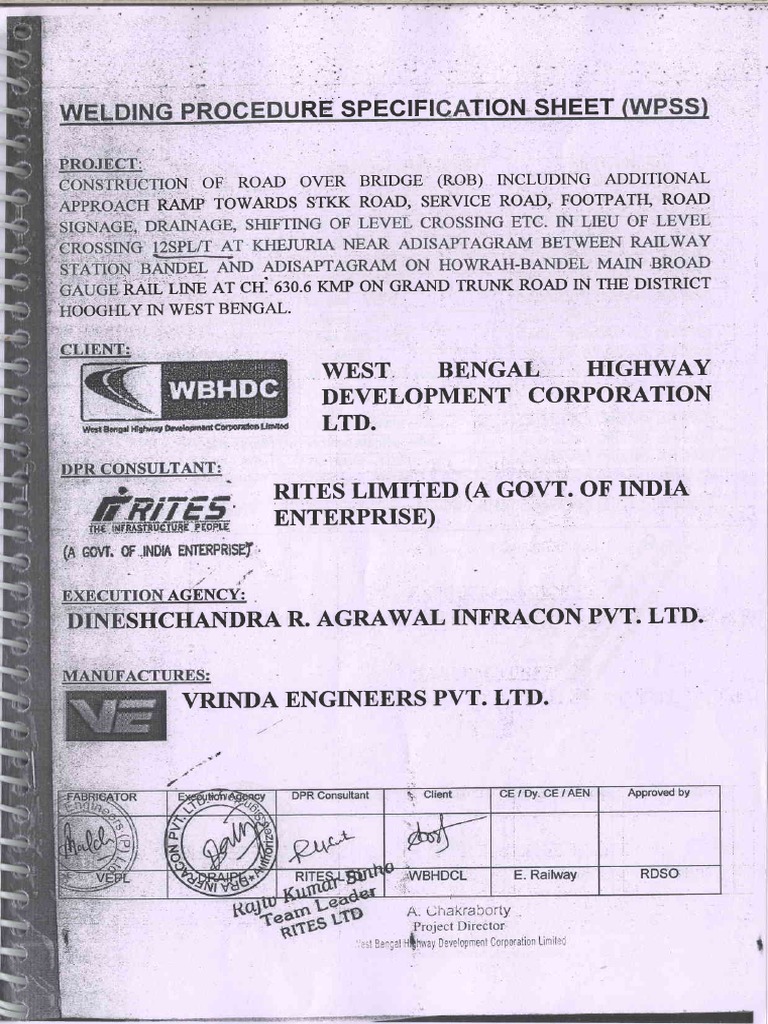 ROB Specification for Vrinda Engineers | PDF