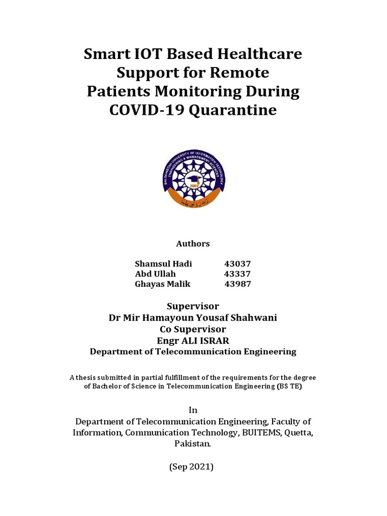 Thesis Patient Monitoring System PDF Of Things