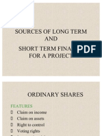 Acb - Sources of Long Term and Short Term Finance