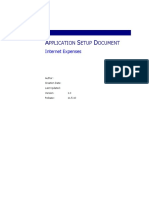 Application Setup Document Internet Expe