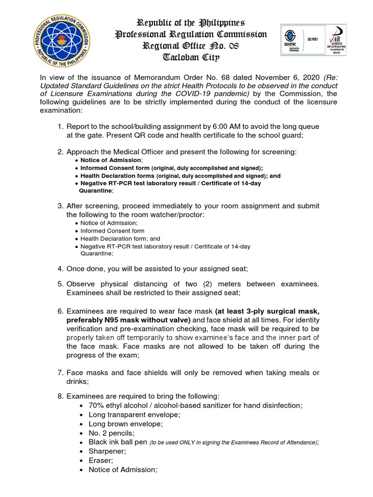 Updated TacExam Guidelines PDF Medicine Public Health