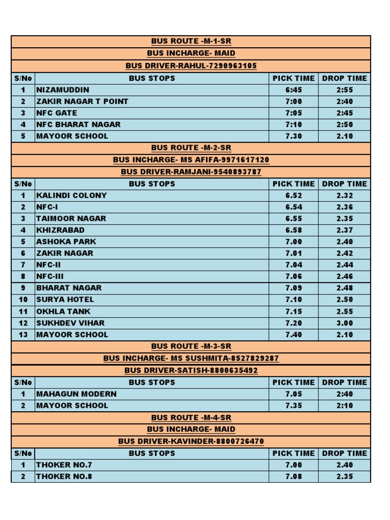 SR Bus Routes 1 | PDF