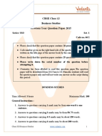 CBSE Class 12 Business Studies Question Paper 2015 With Solutions