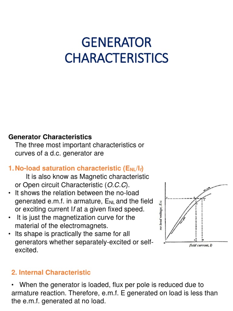 Generator Characteristics PDF Electric Generator