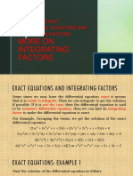 Math 215 Differential Equations I Exact, Nonexact and More On Integrating Factors - Week - III