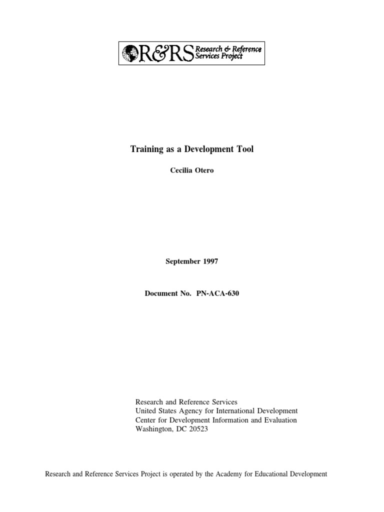 Training as a development tool pdf goal evaluation