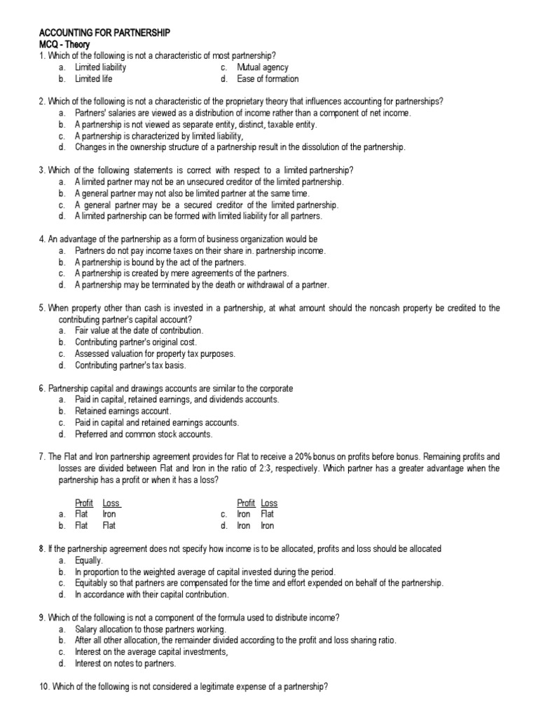 Partnership Accounting Essentials | PDF | Partnership | Limited Partnership