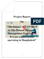 Final Project Report On "The Impact of COVID-19 in The Human Resource Management Practices of Private Organizations Operating in Bangladesh"