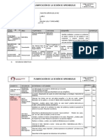 Planificación de La Sesión de Aprendizaje: Código: GE-FOR-002 Versión: 01 F. Emisión: 21/11/2022