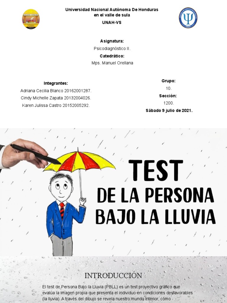 Test de Persona Bajo la Lluvia (PBLL) | PDF | Sicología | Las emociones