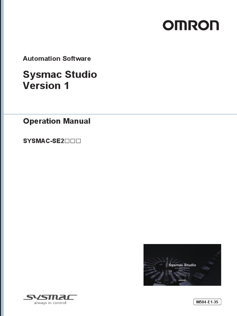 Sysmac Studio Manual: シスマックスタジオ アップデート – BNXJCE