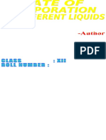 Rate of Evaporation of Different Liquids Compress