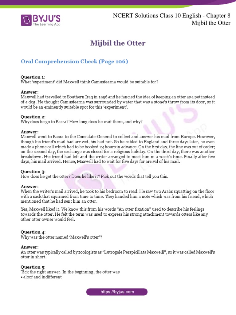 Ncert Solutions Feb2021 First Flight Class 10 English Chapter 8 | PDF ...