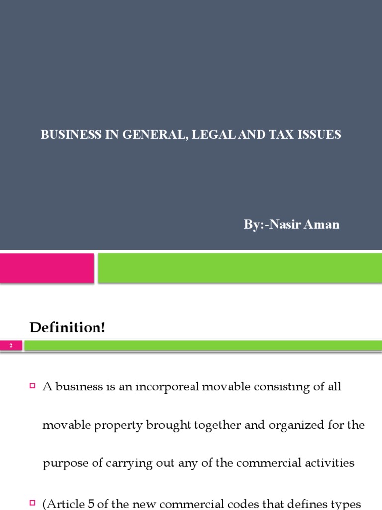 Business in General, Legal and Tax Issues | PDF | Limited Company ...