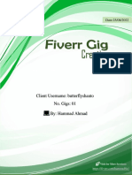 Fiverr Gig Creation (Butterflyshanto - Dashboard Design by Figma & XD)