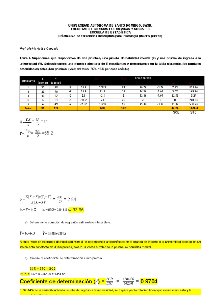 Practica # 5 1 Estadistica Descriptiva para PSI 5 2 1 | PDF ...