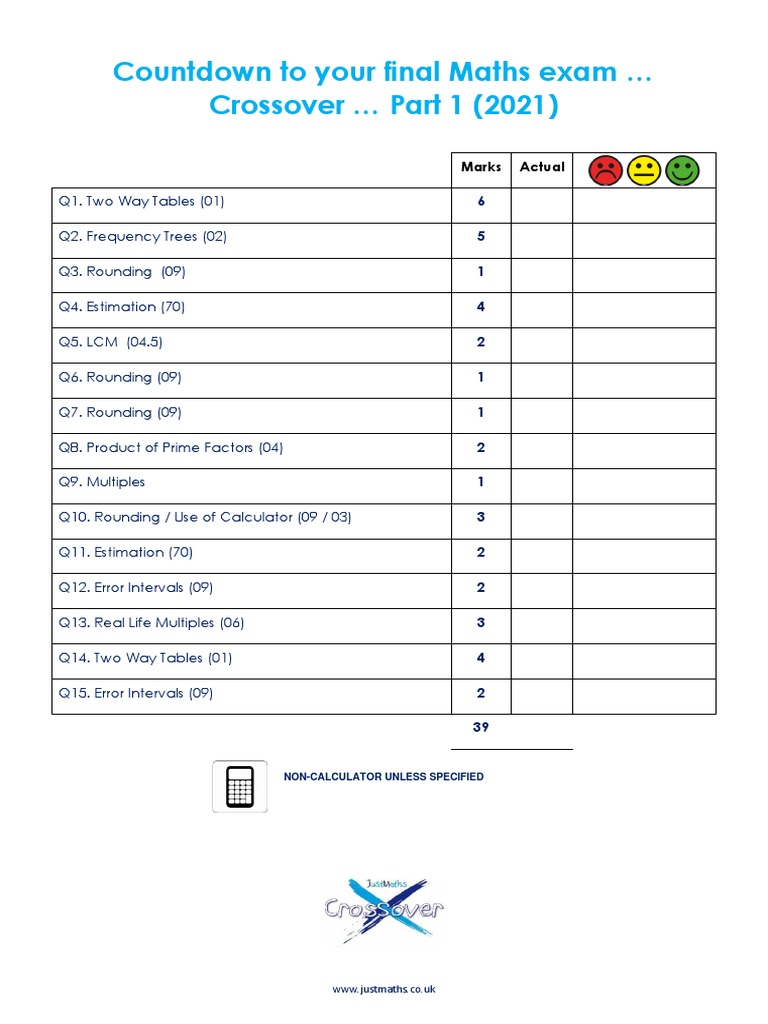 A1 +Part+01+Crossover+Qs PDF Significant Figures Mathematics