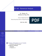 ES-341 Numerical Analysis Bisection Method