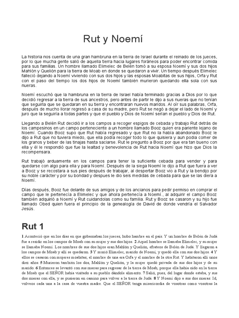Rut: Lealtad y Redención | PDF | Noemí (figura bíblica) | Libro de rut