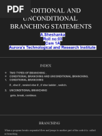 Conditional and Unconditional Branching Statements