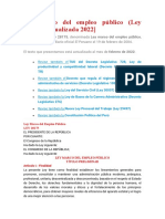 Ley Marco Del Empleo Público-Actualizada Al 2022 Febrero