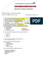 Examen Final de Música Tradicional I Doc. 2022